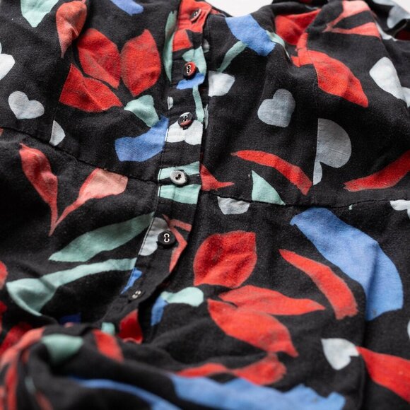 Hunter Bell Anderson Black Floral Linen Dress - Size 0 - Picture 3 of 5